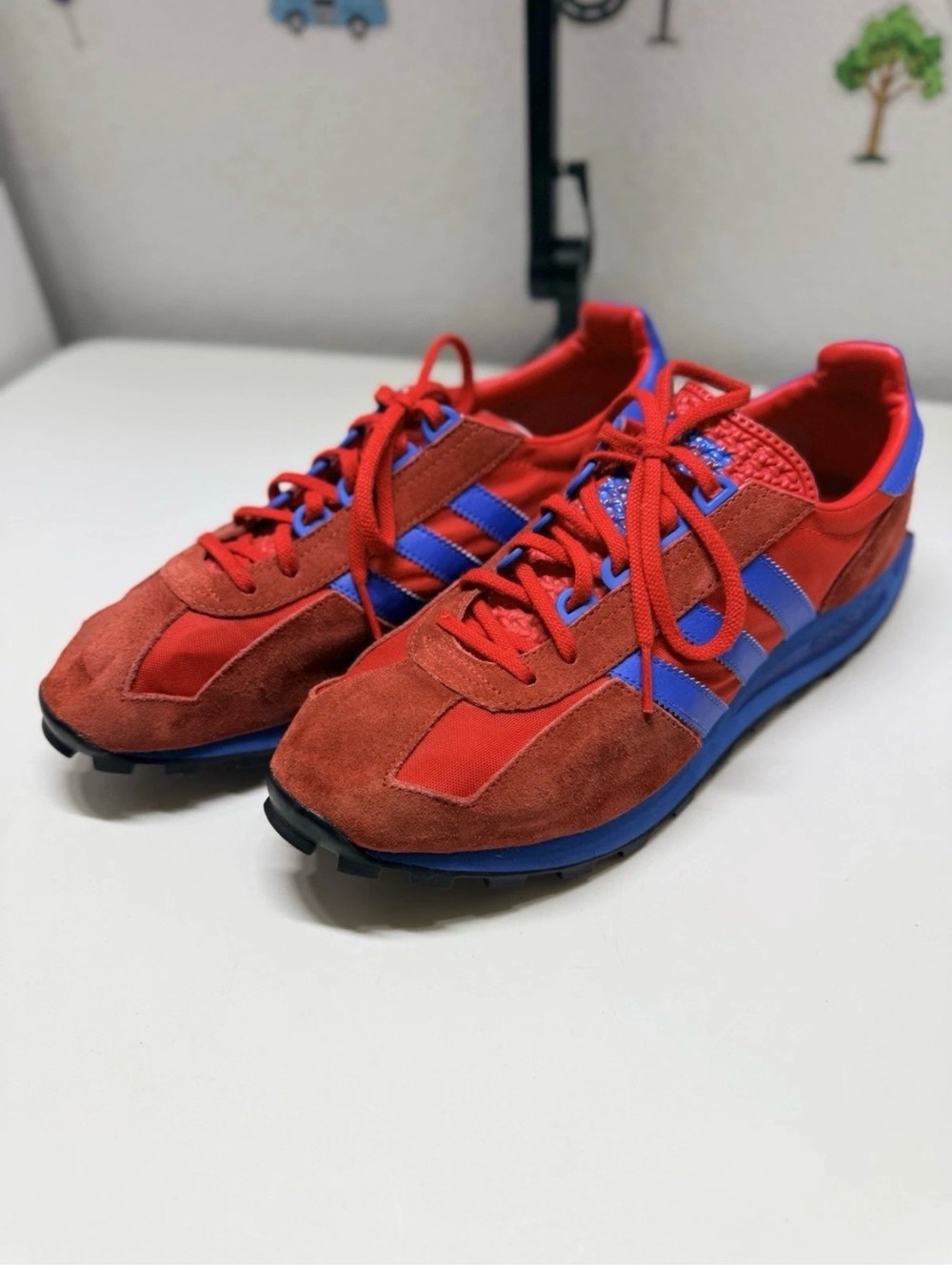 Adidas Originals S79937 Men’s Red Blue Suede Sneakers Shoes US Size 10